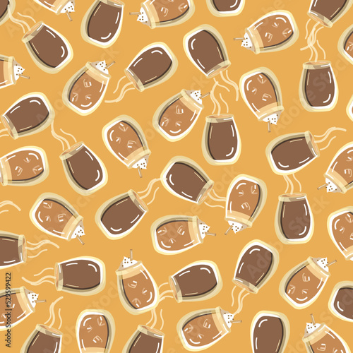 Coffee drink illustration pattern