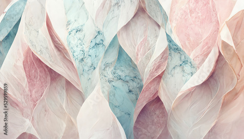 Abstract luxury marble background. Digital art 3d marbling texture. Soft pastel pink and mint green colors   © NadiaArts
