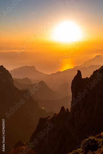 sunset over the mountains