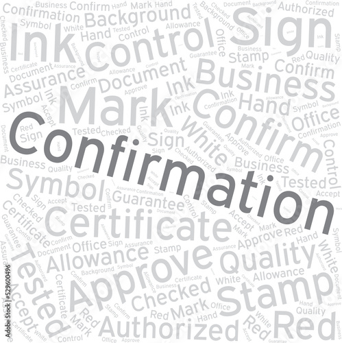  Confirmation Word cloud art Detailed Vector