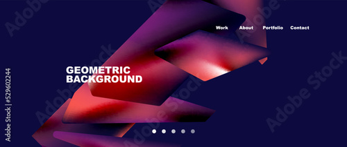Landing page background template. Abstract geometric shapes composition. Vector illustration for wallpaper, banner, background