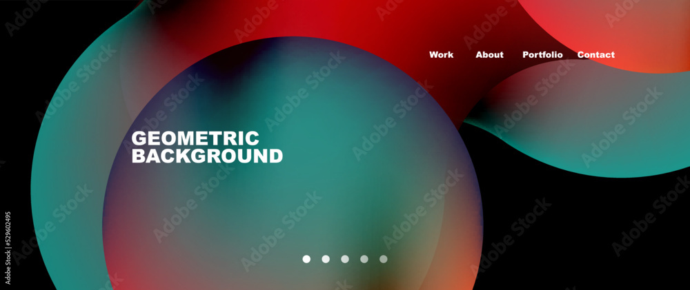 Flowing gradient colors and round elements and circles. Vector illustration for wallpaper, banner, background, leaflet, catalog, cover, flyer Flowing gradient colors and round elements and circles. Vector illustration for wallpaper, banner, background, leaflet, catalog, cover, flyer