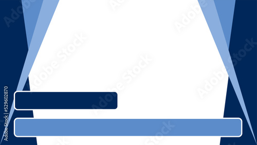 Blue and white background color. Rectangular two shapes for text. Suitable for social media post and web internet ads. Template layout. Frame, boarder for text, picture, advertisement. Empty space. 