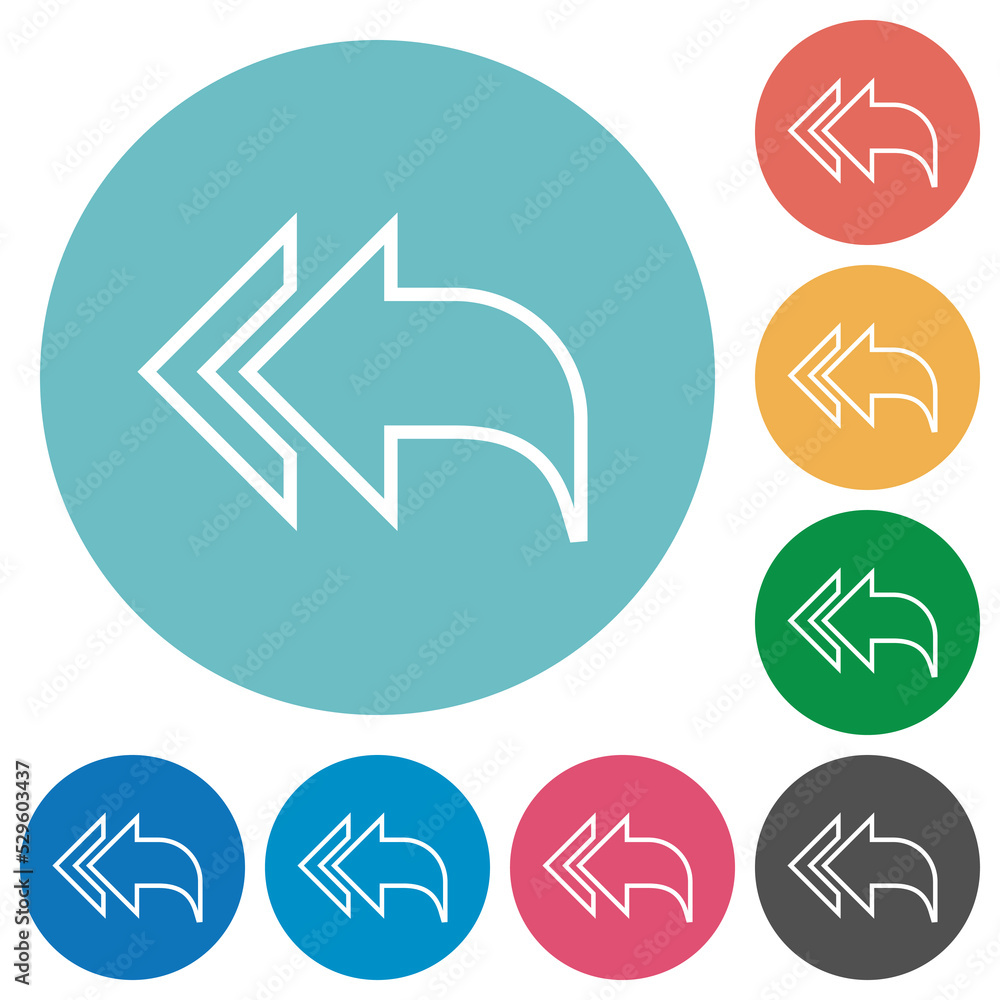 Reply to all recipients outline flat round icons Reply to all recipients outline flat round icons