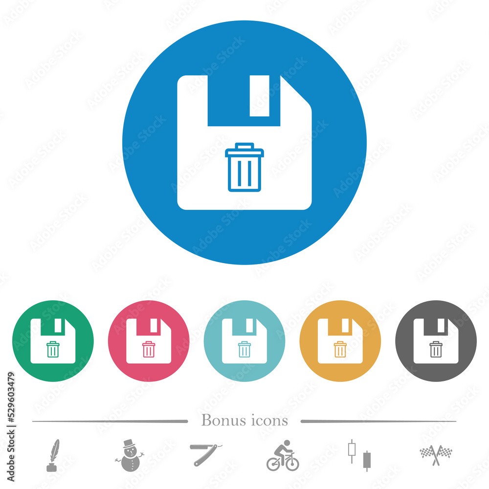 Delete file flat round icons Delete file flat round icons