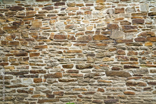 Old stone wall of a building. Stone wall as background or rustic pattern for wallpaper. 