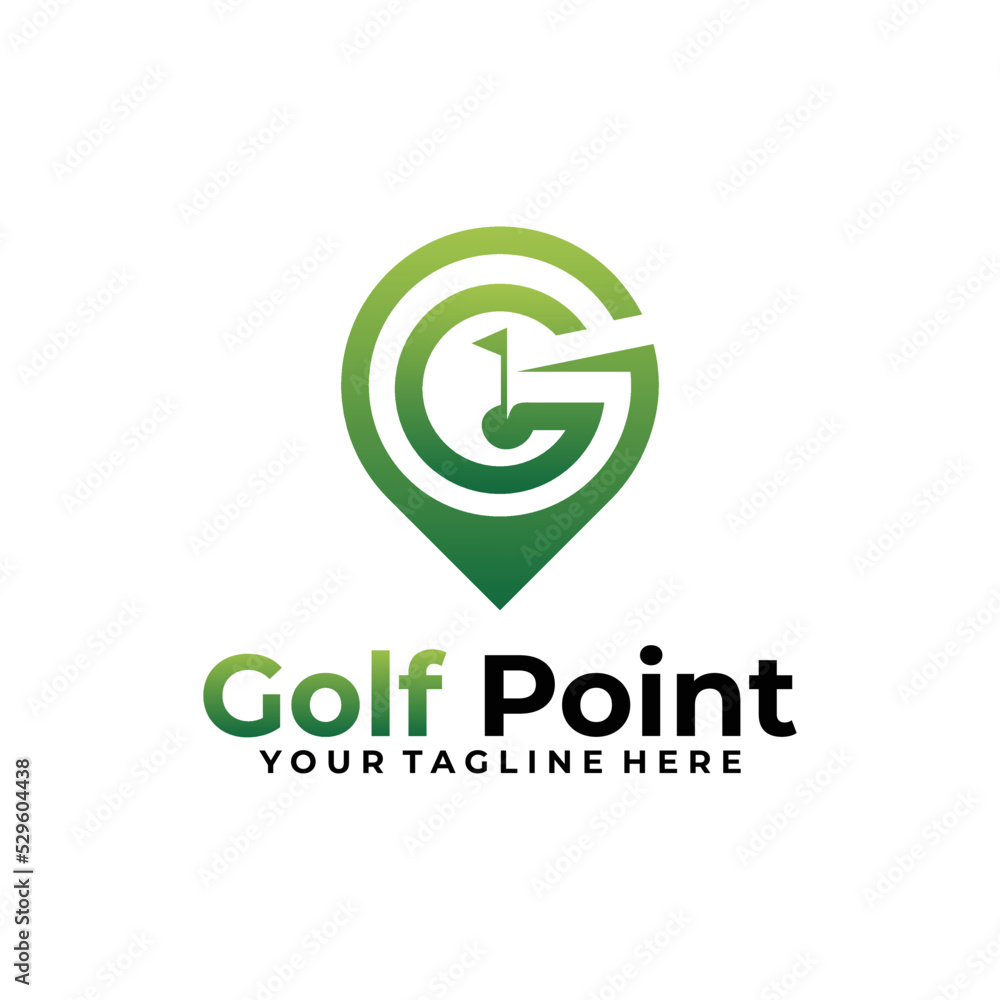 sport golf logo concept, point golf design template sport golf logo concept, point golf design template