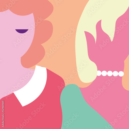 vector illustration of a lot of tender women