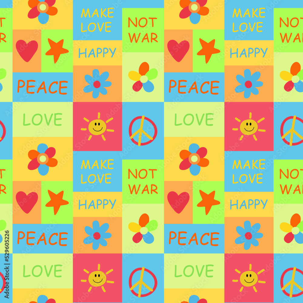 Vector bright hippie pattern Vector bright hippie pattern