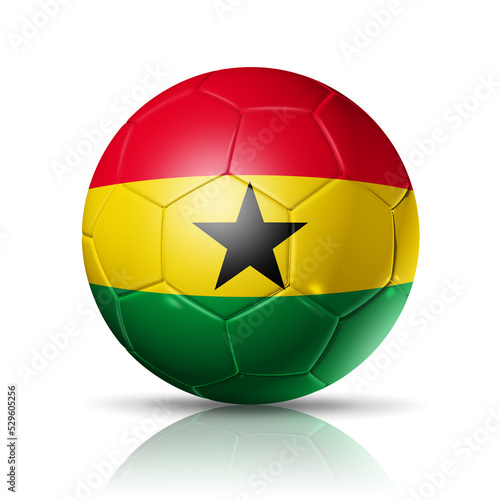 Soccer football ball with Ghana flag. Illustration