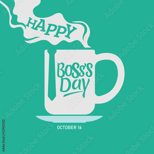 HAPPY BOSS DAY. vector design with adobe illustrator. October 16