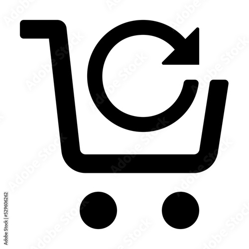 Shopping Cart Glyph Icon Vector