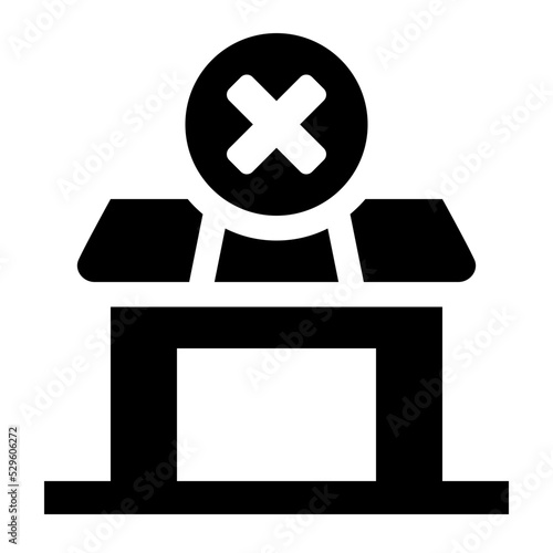Closed Store Glyph Icon Vector