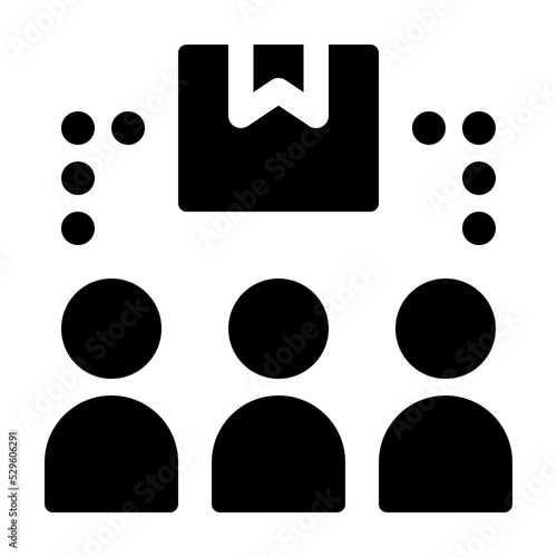 Market Demand Glyph Icon Vector