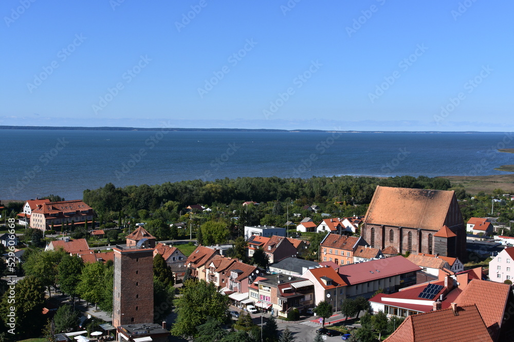 Fototapeta premium Frombork, Żuławy, Pomorze, Zalew, Wiślany, zatoka, morze, rezerwat, 