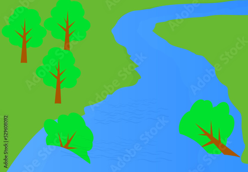 川の氾濫イラスト