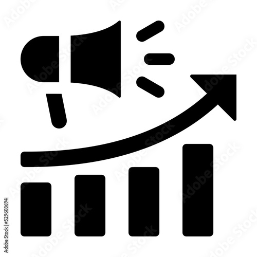 Marketing Growth Glyph Icon Vector