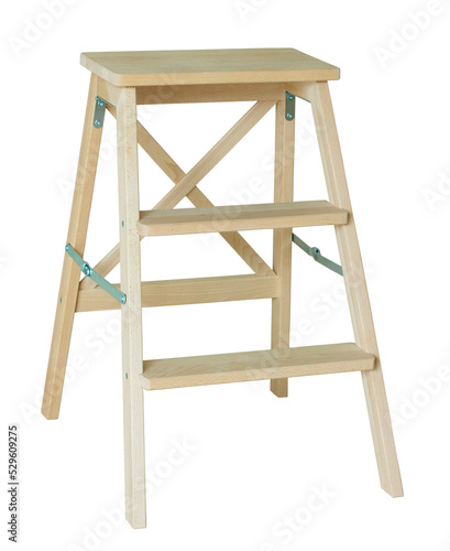 wooden ladder isolated with clipping path