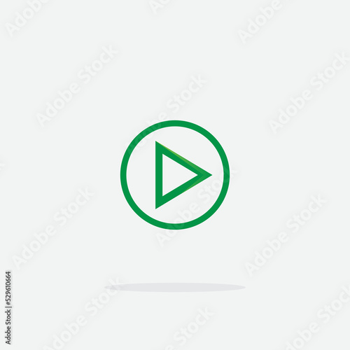 Free Download Play button icon with circle frame in trendy style isolated on grey background. Play symbol for your web site design, logo, app, UI. Vector illustration - GFXLoad