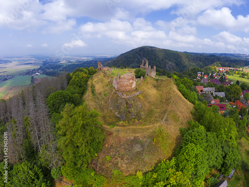 Ruins of medieval castle Lichnice in Iron Mountains, Czech Republic. photo