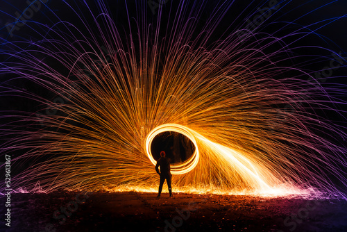 Steel whool sparktrails