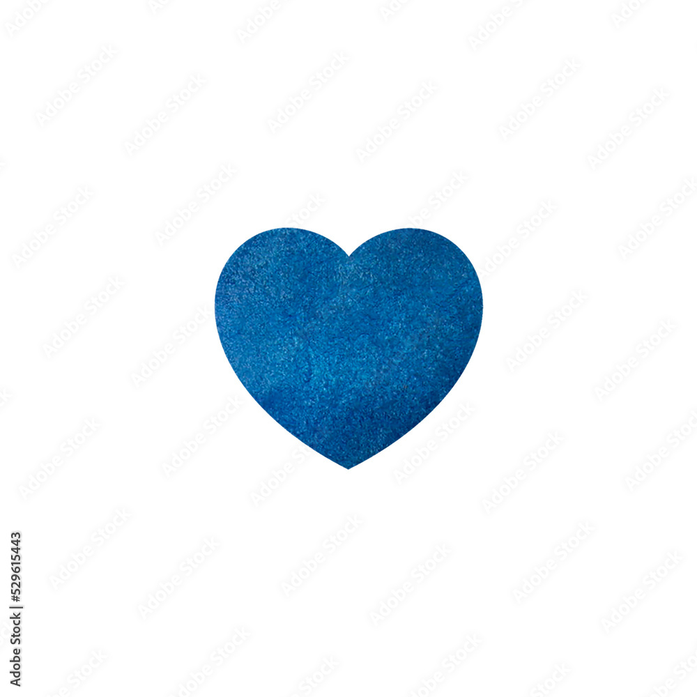watercolor blue heart isolated