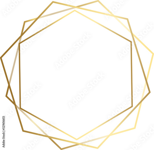  Gold  frame .  Flat lay with copy space, top view.   png