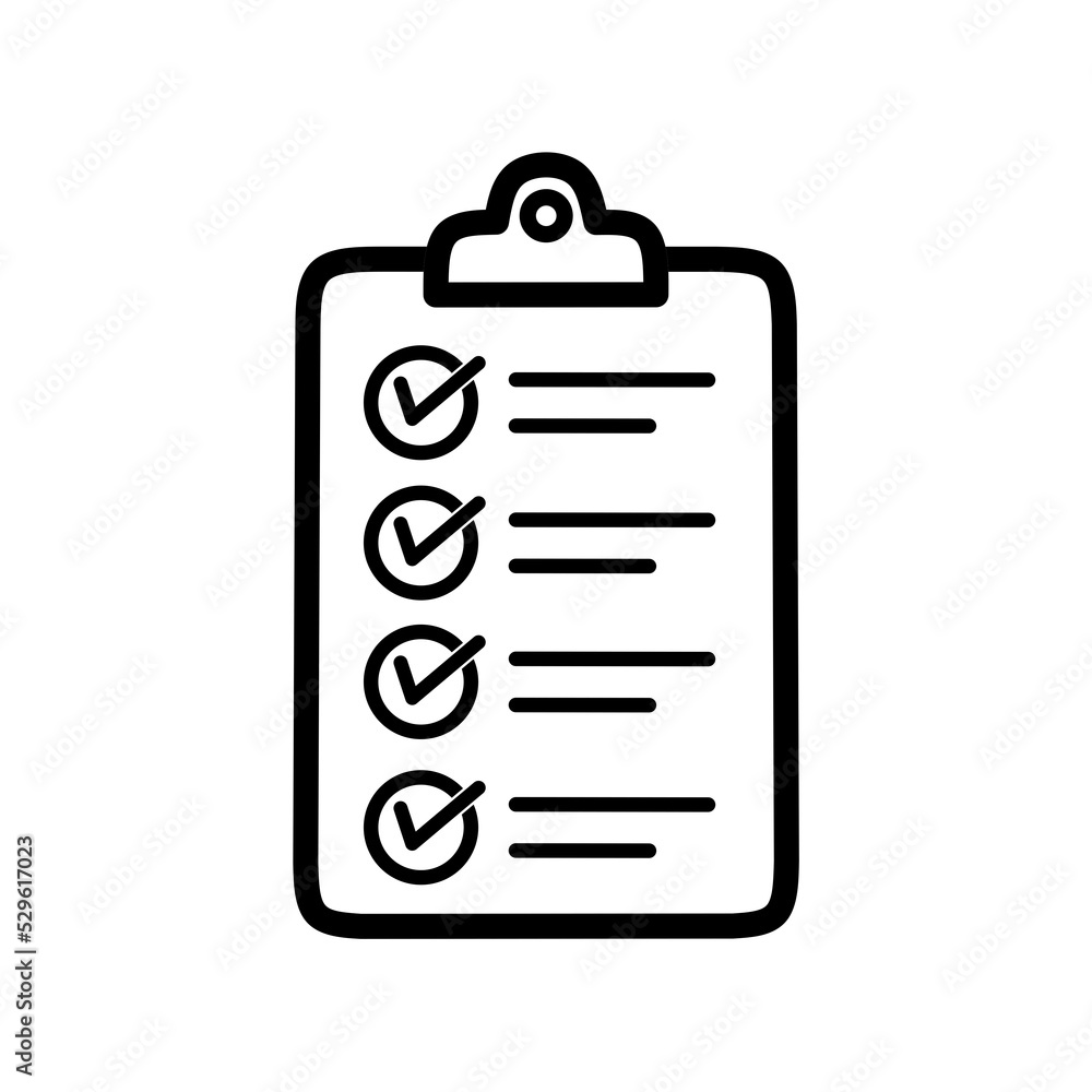 clipboard vector icon with checklist clipboard vector icon with checklist