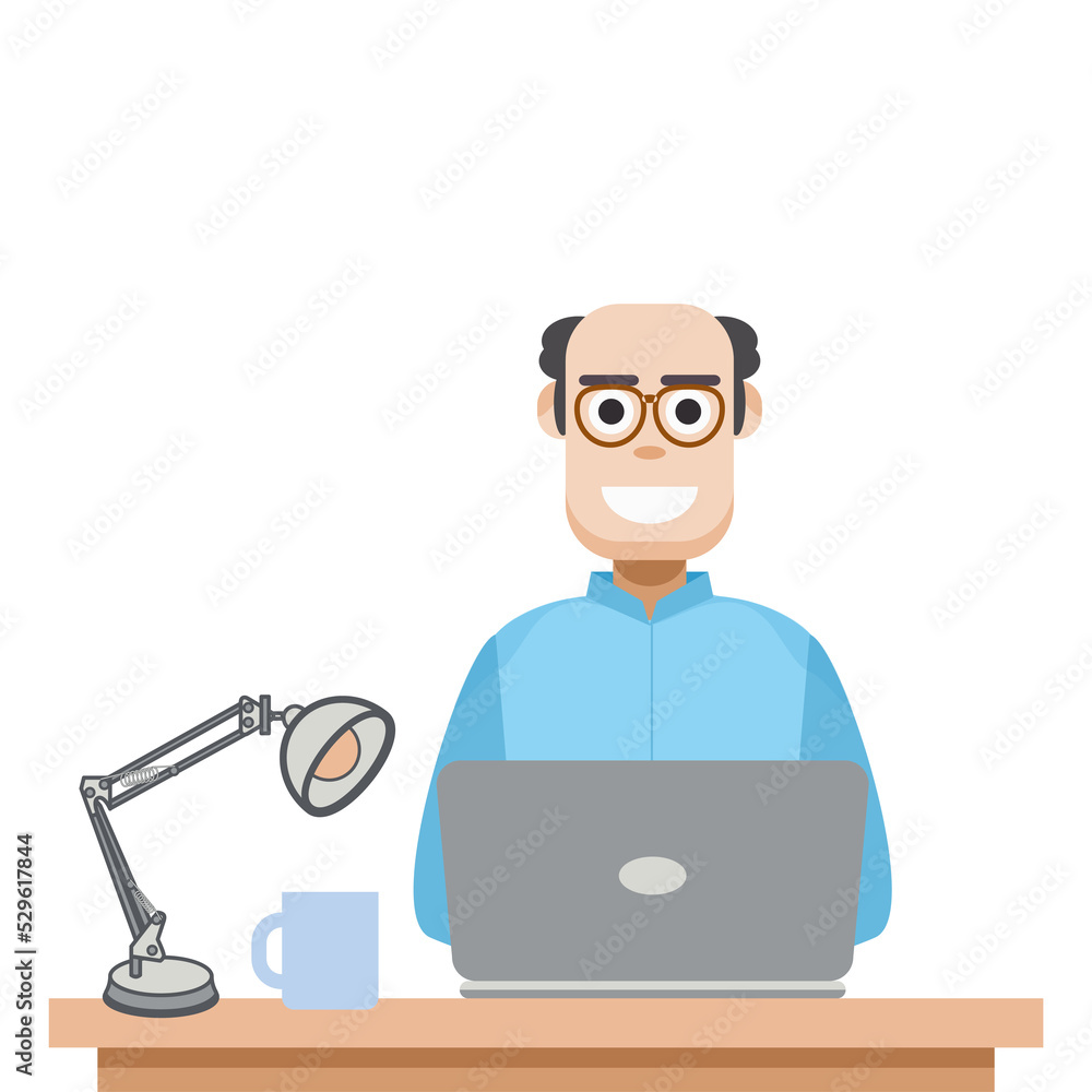 Man Playing Laptop Work From Home Man Playing Laptop Work From Home