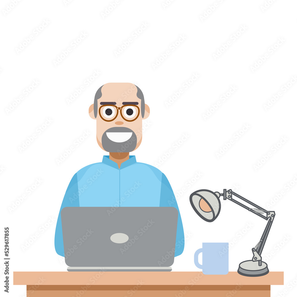 Man Playing Laptop Work From Home Man Playing Laptop Work From Home