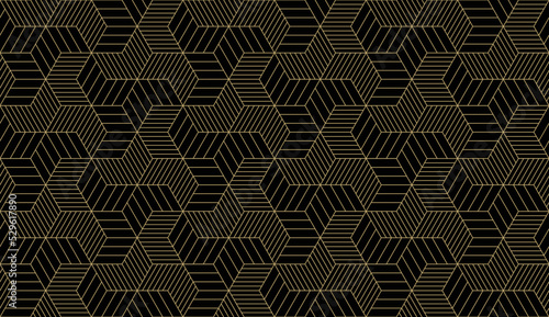 Luxury background pattern seamless line abstract gold color design. Christmas background vector.