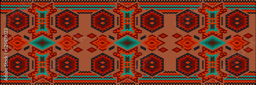  Pattern, ornament, tracery, mosaic ethnic, folk, national, geometric for fabric, interior, ceramic, furniture in the Latin American style.
