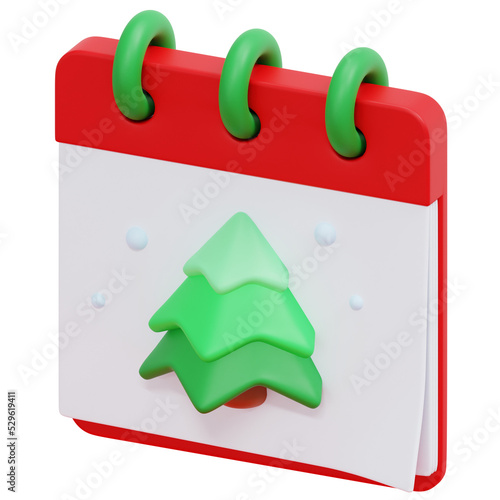 christmas day 3d render icon illustration