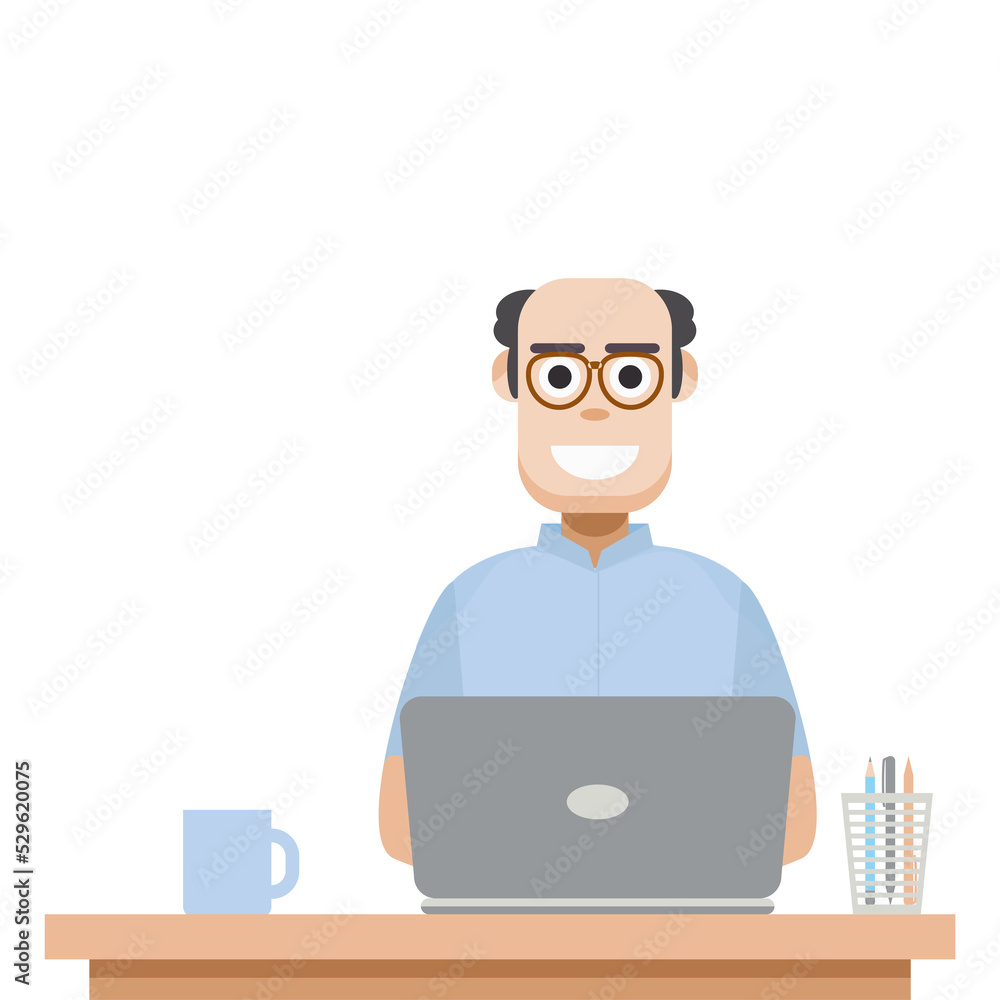 Man Playing Laptop Work From Home Man Playing Laptop Work From Home
