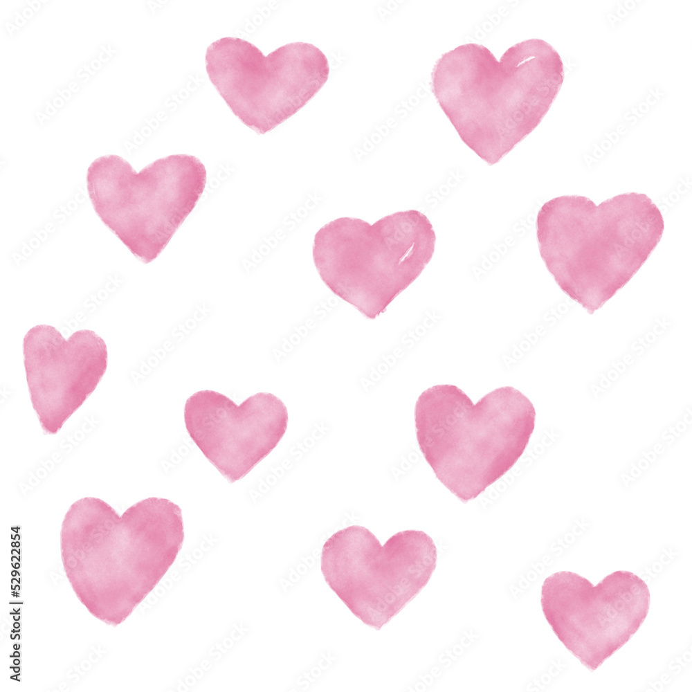 Pink watercolor heart texture