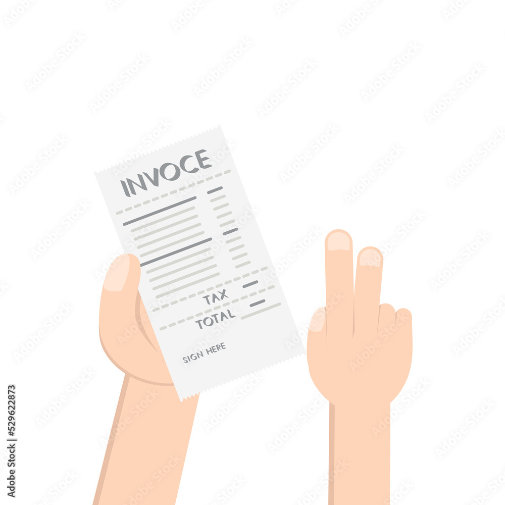 Hand Holding Invoice Billing Document Hand Holding Invoice Billing Document