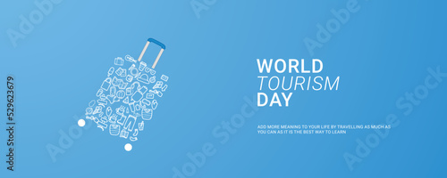 World tourism day travel 3d concept design