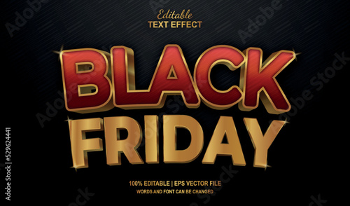 Black Friday editable text effect style luxury gold