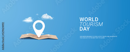 World tourism day travel 3d concept design