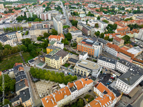 Opole Aerial View City Center. Traditional Architecture from the Air. Upper Silesia. Poland. Europe.