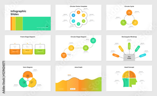 Vector Set of 9 Infographic Templates