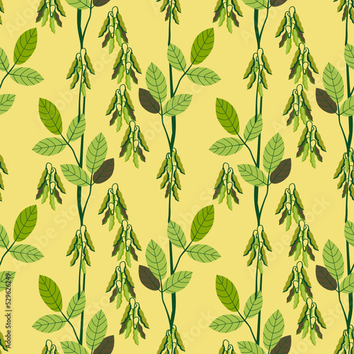Vector - soya plants seamless pattern. 