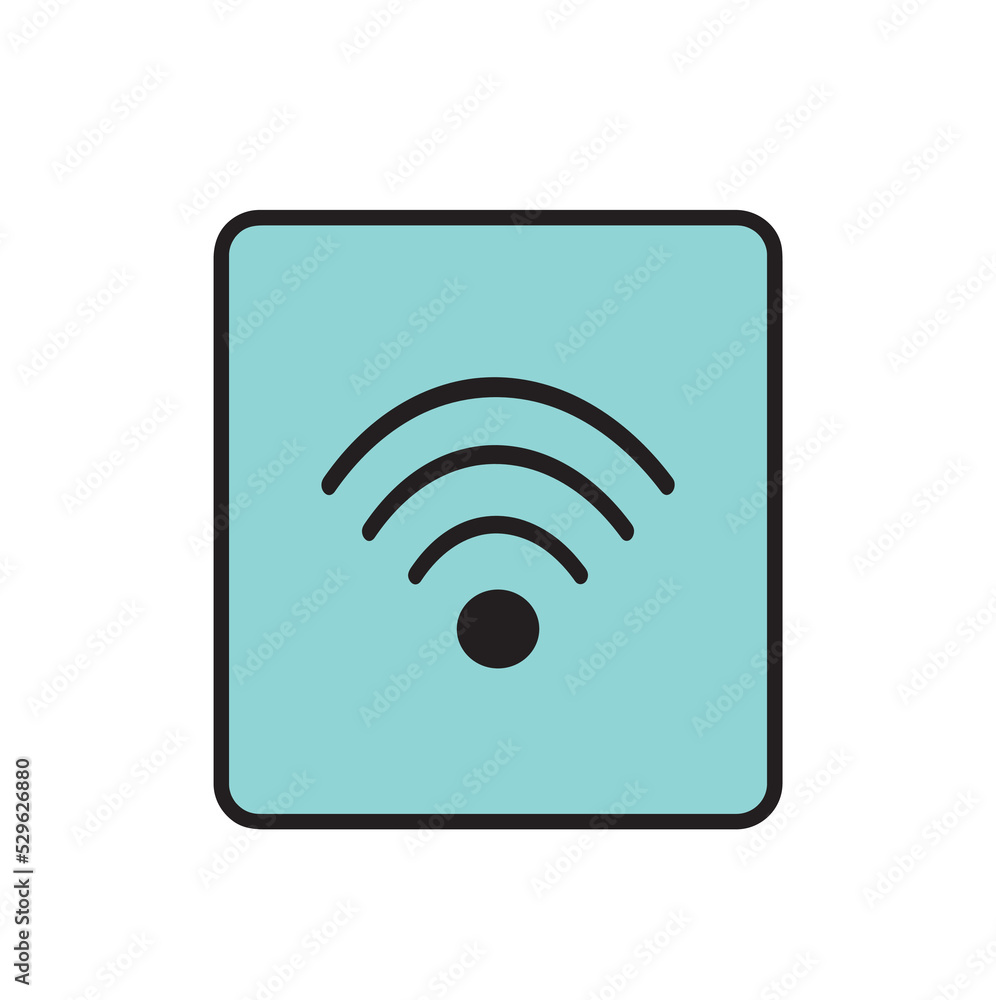 Vector illustration of Wi-Fi icon, wireless internet technology, Wi-Fi button, mobile Internet access point Vector illustration of Wi-Fi icon, wireless internet technology, Wi-Fi button, mobile Internet access point