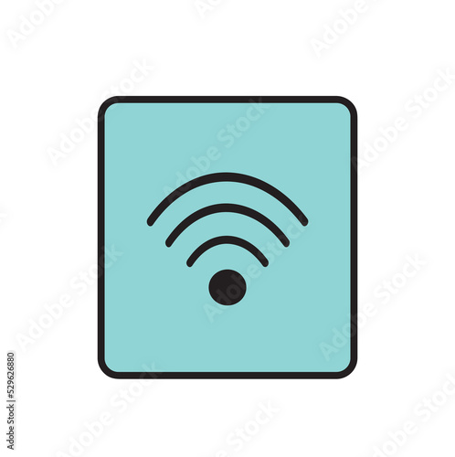 Vector illustration of Wi-Fi icon, wireless internet technology, Wi-Fi button, mobile Internet access point