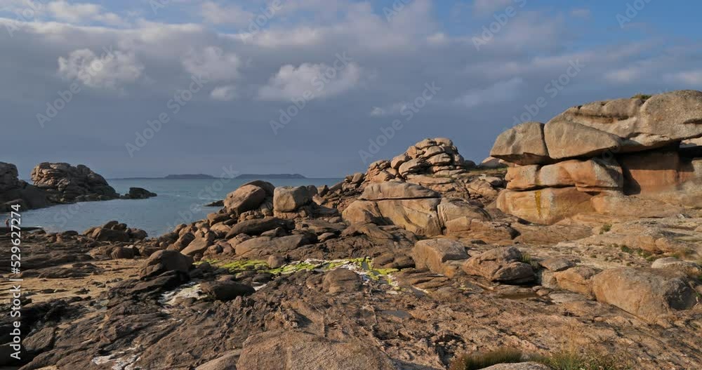 The pink granite coast, Cotes d Armor department, Brittany in France The pink granite coast, Cotes d Armor department, Brittany in France