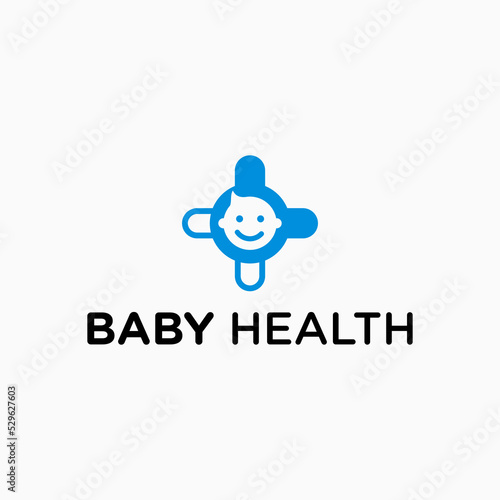 pediatrician logo design vector silhouette illustration