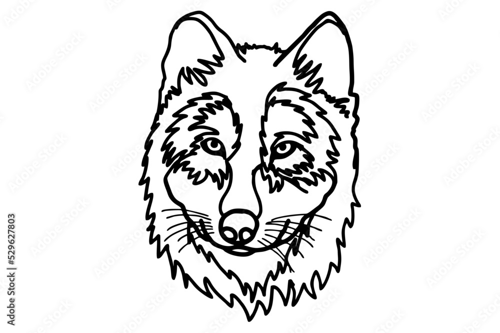 Wolf Head Line Art Vector Wolf Head Line Art Vector