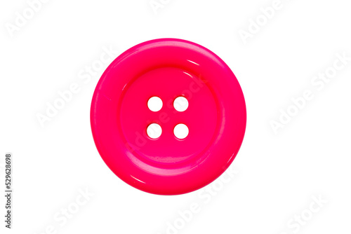 Isolated pink button on transparent surface