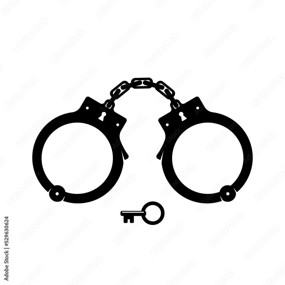 Handcuffs Vector Icon Illustration Silhouette Handcuffs Vector Icon Illustration Silhouette
