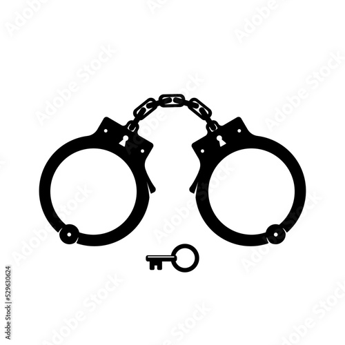 Handcuffs Vector Icon Illustration Silhouette